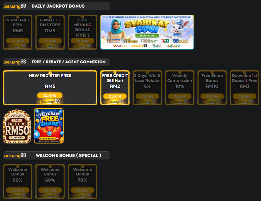 Peluang88 - Promotion Banner 1 - Desktop - peluang88a